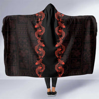 Hawaii Japan Koi Fish Red Hooded Blanket Tapa Pattern LT01 One Size Red - Polynesian Pride