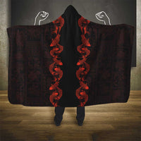 Hawaii Japan Koi Fish Red Hooded Blanket Tapa Pattern LT01 - Polynesian Pride