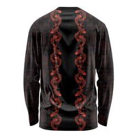 Hawaii Japan Koi Fish Red Long Sleeve Shirt Tapa Pattern LT01 - Polynesian Pride
