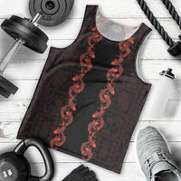 Hawaii Japan Koi Fish Red Men Tank Top Tapa Pattern LT01 - Polynesian Pride