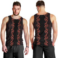Hawaii Japan Koi Fish Red Men Tank Top Tapa Pattern LT01 - Polynesian Pride