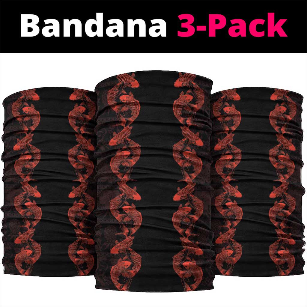 Hawaii Japan Koi Fish Red Neck Gaiter Tapa Pattern LT01 package One Size: 25*50cm Red - Polynesian Pride