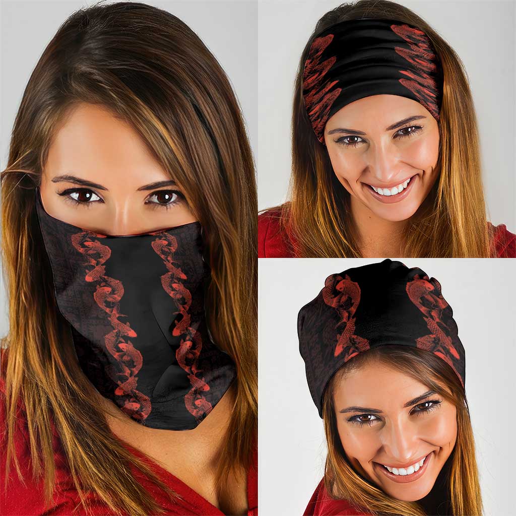 Hawaii Japan Koi Fish Red Neck Gaiter Tapa Pattern LT01 - Polynesian Pride