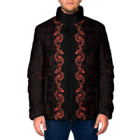 Hawaii Japan Koi Fish Red Padded Jacket Tapa Pattern LT01 Men Red - Polynesian Pride