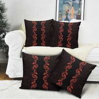 Hawaii Japan Koi Fish Red Pillow Cover Tapa Pattern - Polynesian Pride