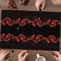 Hawaii Japan Koi Fish Red Puzzle Tapa Pattern LT01 - Polynesian Pride