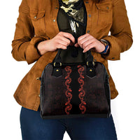 Hawaii Japan Koi Fish Red Shoulder Handbag Tapa Pattern LT01 - Polynesian Pride