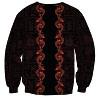 Hawaii Japan Koi Fish Red Sweatshirt Tapa Pattern LT01 - Polynesian Pride