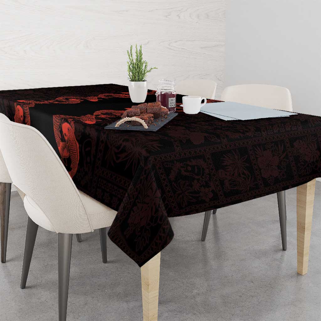 Hawaii Japan Koi Fish Red Tablecloth Tapa Pattern LT01 - Polynesian Pride