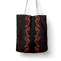 Hawaii Japan Koi Fish Red Tote Bag Tapa Pattern - Polynesian Pride
