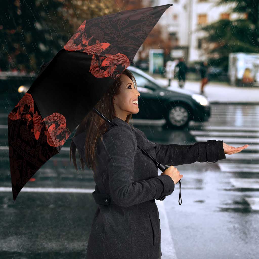 Hawaii Japan Koi Fish Red Umbrella Tapa Pattern LT01 - Polynesian Pride