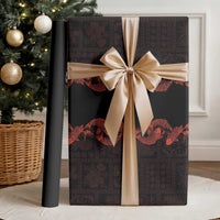 Hawaii Japan Koi Fish Red Wrapping Paper Tapa Pattern LT01 - Polynesian Pride