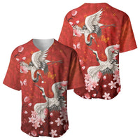 Hawaii Japan Cranes Sakura Flower Red Baseball Jersey Japan Heritage Spirit LT01 - Polynesian Pride