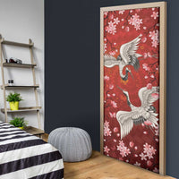 Hawaii Japan Cranes Sakura Flower Red Door Cover Japan Heritage Spirit LT01 - Polynesian Pride