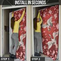 Hawaii Japan Cranes Sakura Flower Red Door Cover Japan Heritage Spirit LT01 - Polynesian Pride
