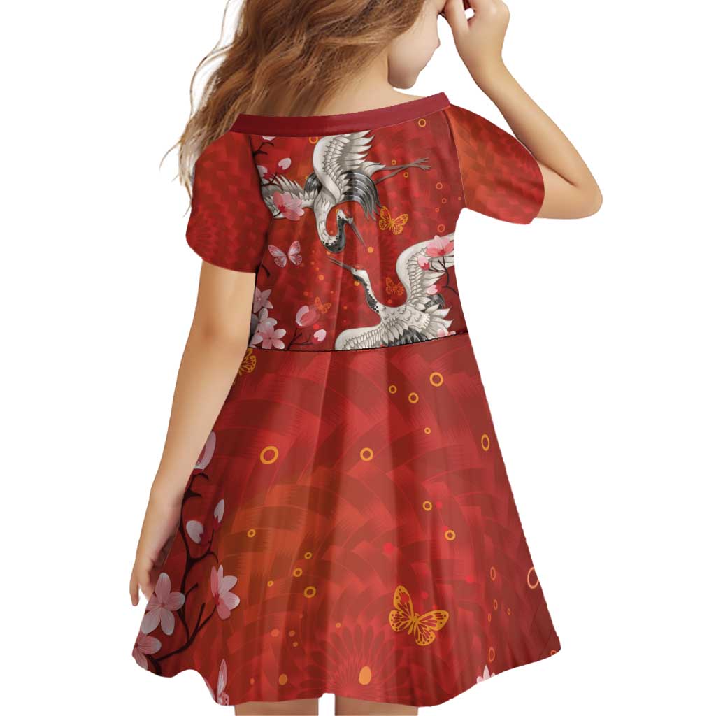 Hawaii Japan Cranes Sakura Flower Red Family Matching Puletasi and Hawaiian Shirt Japan Heritage Spirit - Polynesian Pride