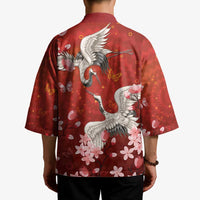 Hawaii Japan Cranes Sakura Flower Red Kimono Japan Heritage Spirit - Polynesian Pride