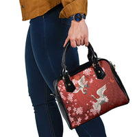 Hawaii Japan Cranes Sakura Flower Red Shoulder Handbag Japan Heritage Spirit LT01 - Polynesian Pride