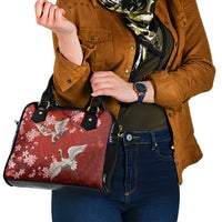 Hawaii Japan Cranes Sakura Flower Red Shoulder Handbag Japan Heritage Spirit LT01 - Polynesian Pride