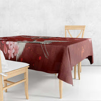 Hawaii Japan Cranes Sakura Flower Red Tablecloth Japan Heritage Spirit LT01 - Polynesian Pride