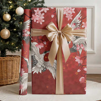 Hawaii Japan Cranes Sakura Flower Red Wrapping Paper Japan Heritage Spirit LT01 - Polynesian Pride