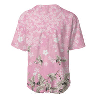 Cranes Sakura Floral Pink Pastel Baseball Jersey Hawaii Japan Culture LT01 - Polynesian Pride