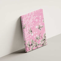 Cranes Sakura Floral Pink Pastel Canvas Wall Art Hawaii Japan Culture LT01 - Polynesian Pride