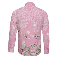 Cranes Sakura Floral Pink Pastel Family Matching Puletasi and Hawaiian Shirt Hawaii Japan Culture - Polynesian Pride