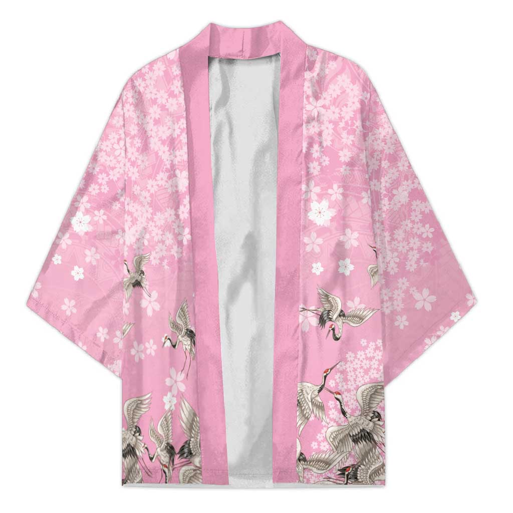 Cranes Sakura Floral Pink Pastel Kimono Hawaii Japan Culture - Polynesian Pride