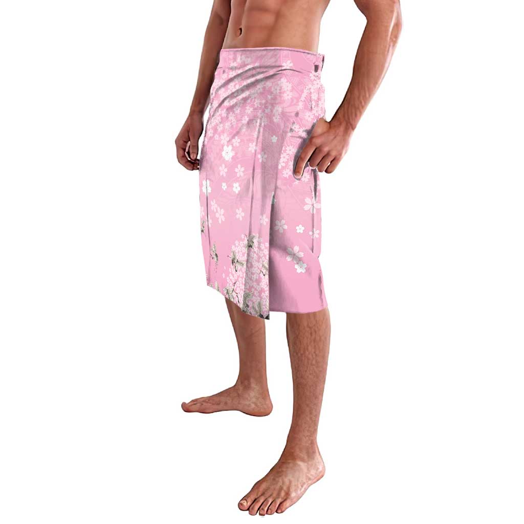 Cranes Sakura Floral Pink Pastel Lavalava Hawaii Japan Culture - Polynesian Pride