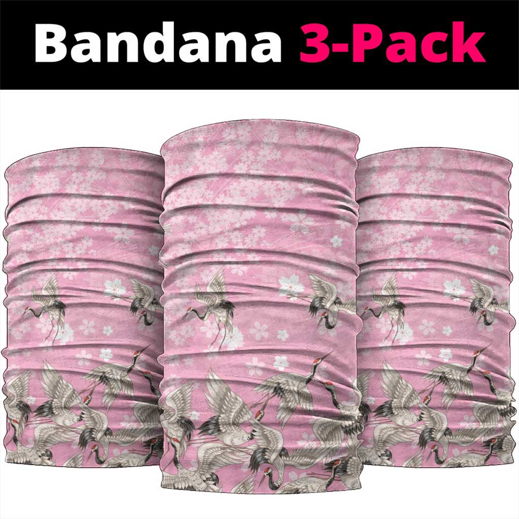 Cranes Sakura Floral Pink Pastel Neck Gaiter Hawaii Japan Culture LT01 package One Size: 25*50cm Pink - Polynesian Pride