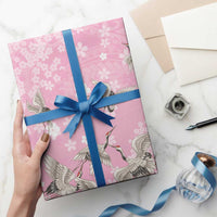 Cranes Sakura Floral Pink Pastel Wrapping Paper Hawaii Japan Culture LT01 - Polynesian Pride