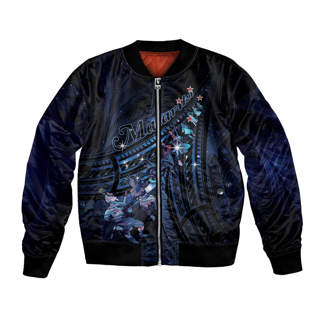 Personalised Matariki Paua Shell New Zealand Bomber Jacket Haka Dance At The Starry Night