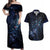 Personalised Matariki Paua Shell New Zealand Couples Matching Off Shoulder Maxi Dress and Hawaiian Shirt Haka Dance At The Starry Night