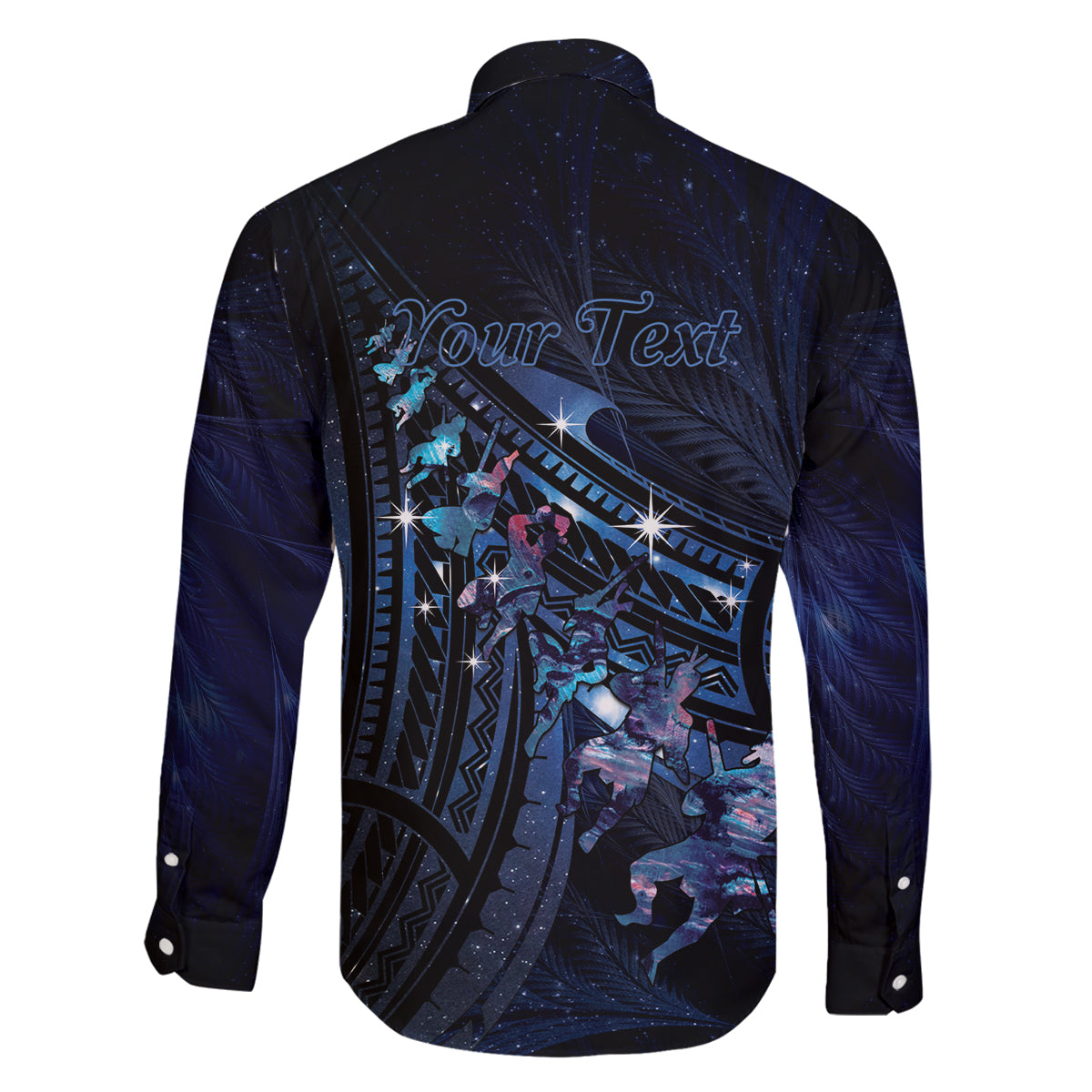 Personalised Matariki Paua Shell New Zealand Family Matching Long Sleeve Bodycon Dress and Hawaiian Shirt Haka Dance At The Starry Night