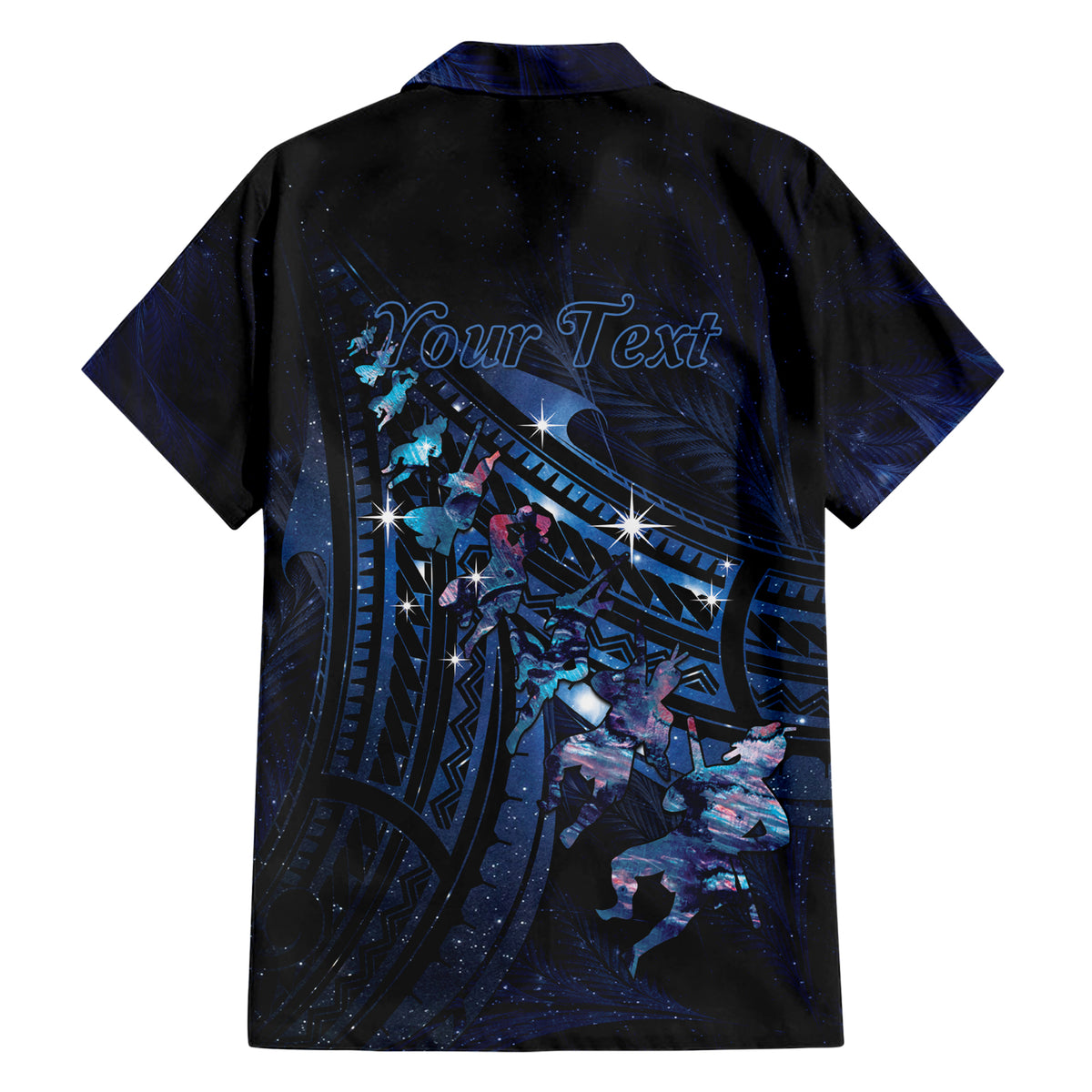 Personalised Matariki Paua Shell New Zealand Family Matching Short Sleeve Bodycon Dress and Hawaiian Shirt Haka Dance At The Starry Night