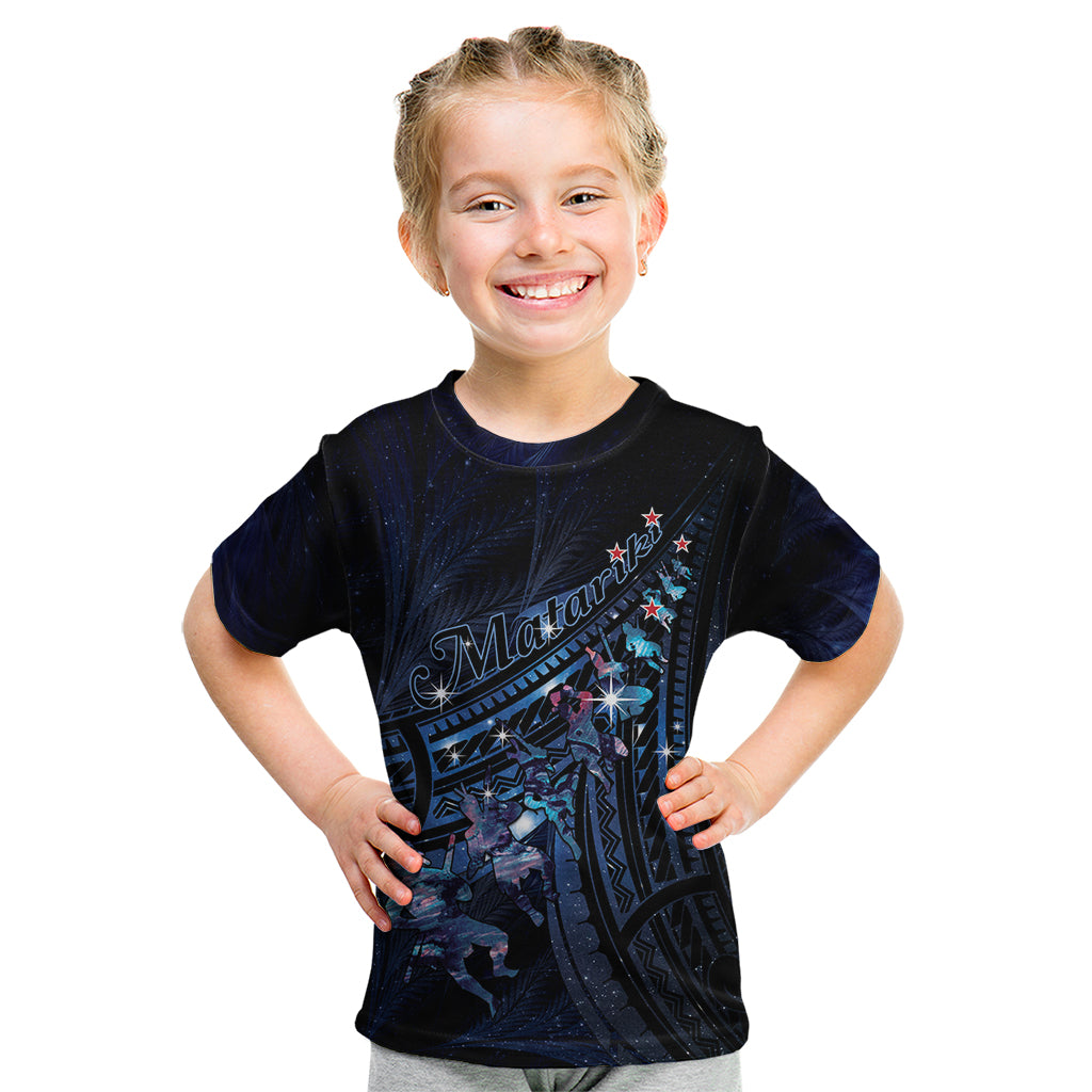 Personalised Matariki Paua Shell New Zealand Kid T Shirt Haka Dance At The Starry Night