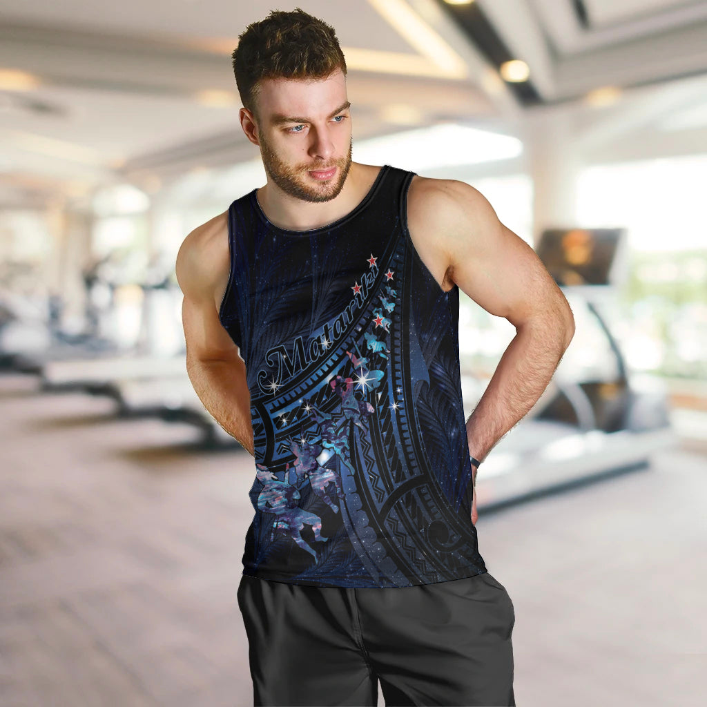 Personalised Matariki Paua Shell New Zealand Men Tank Top Haka Dance At The Starry Night