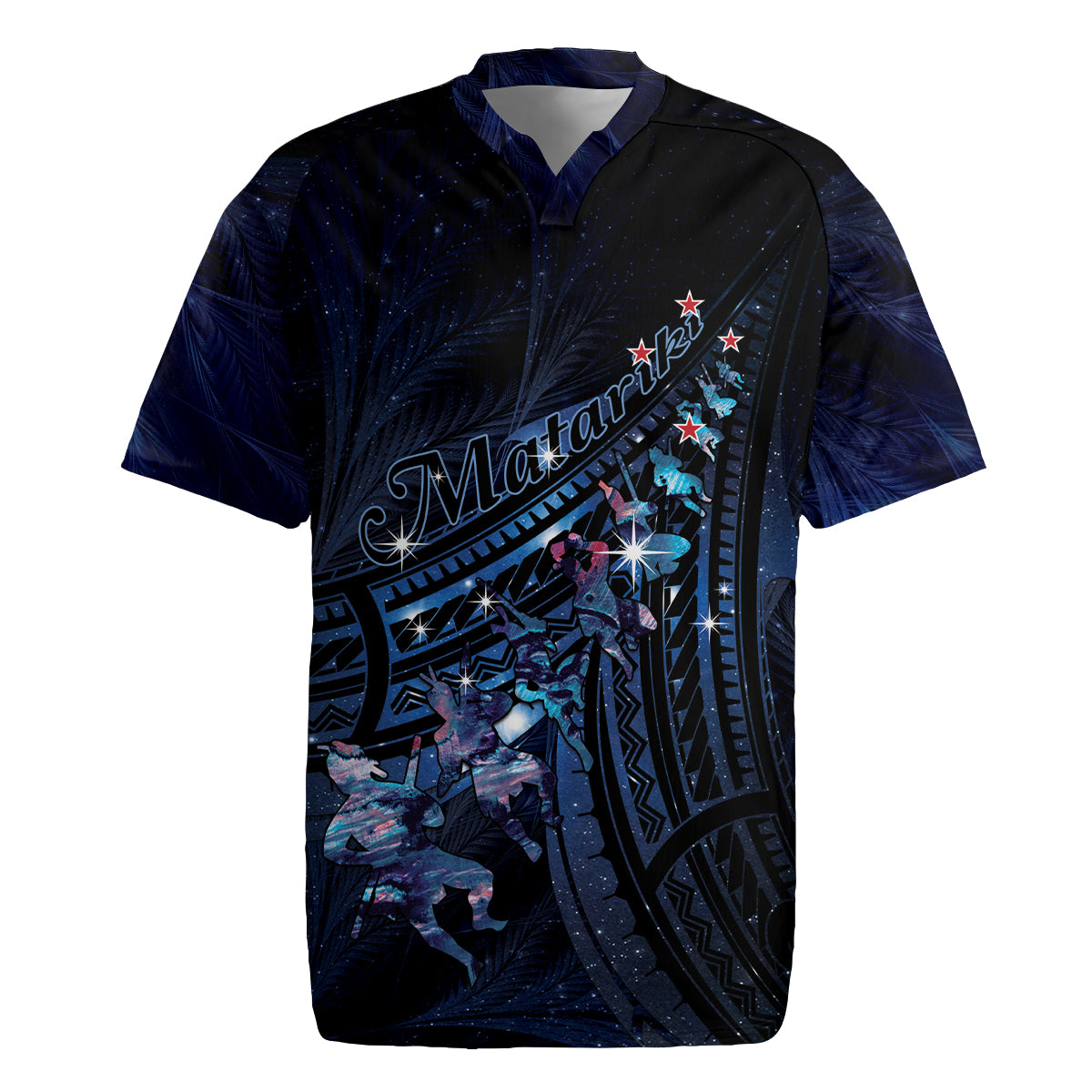 Personalised Matariki Paua Shell New Zealand Rugby Jersey Haka Dance At The Starry Night