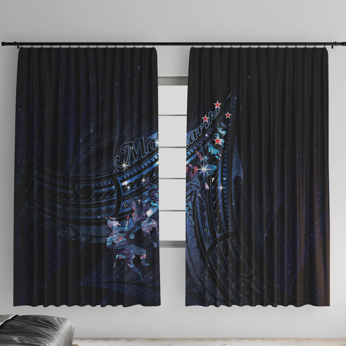 Matariki Paua Shell New Zealand Window Curtain Haka Dance At The Starry Night