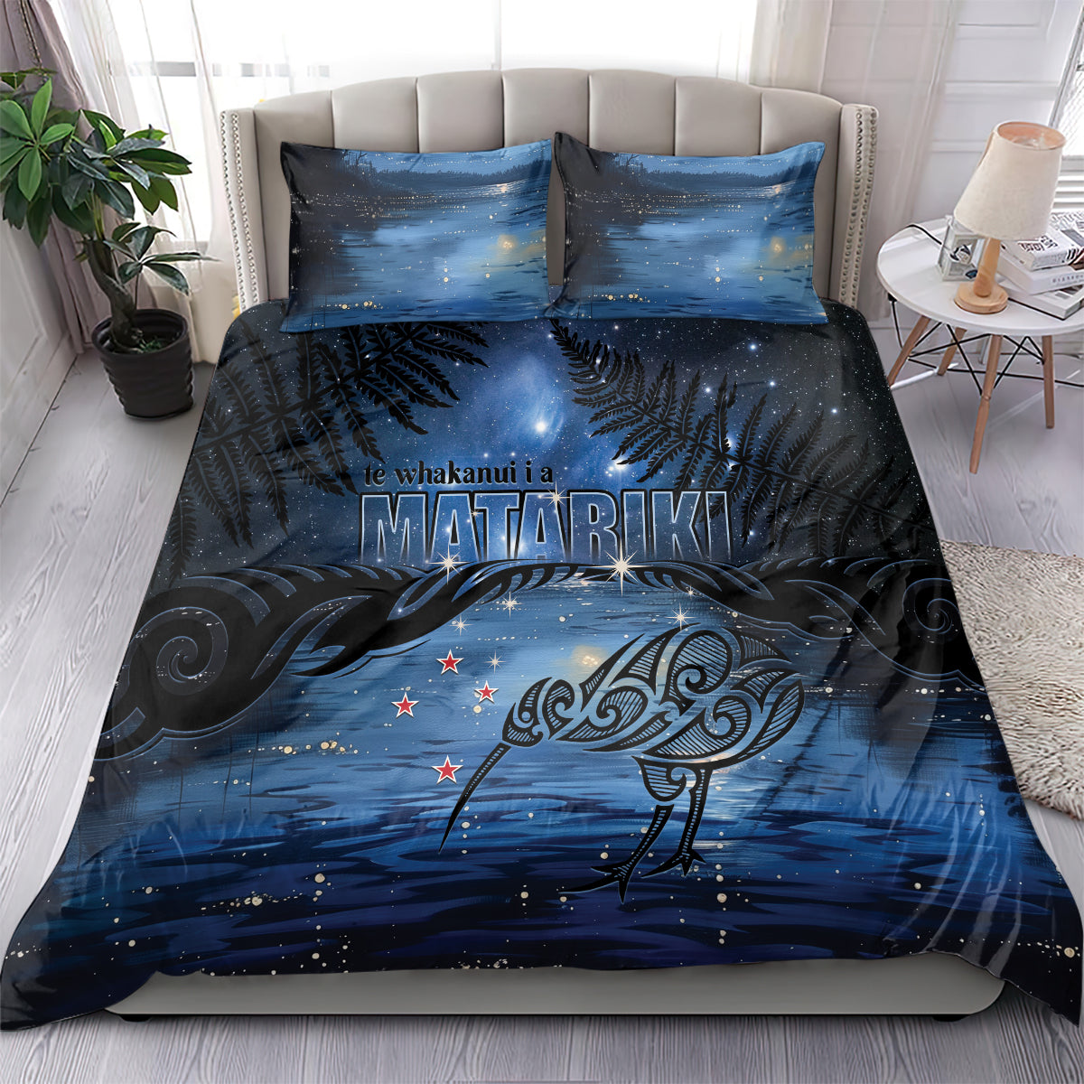 Matariki Kiwi Bedding Set Silver Fern LT01 - Polynesian Pride