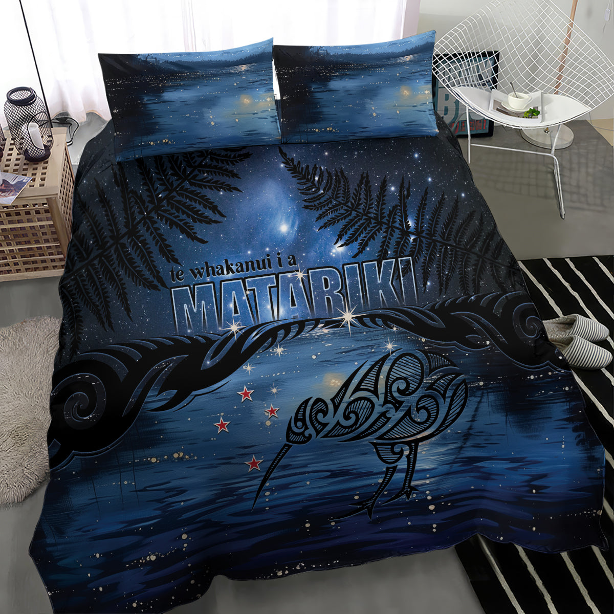 Matariki Kiwi Bedding Set Silver Fern LT01 - Polynesian Pride