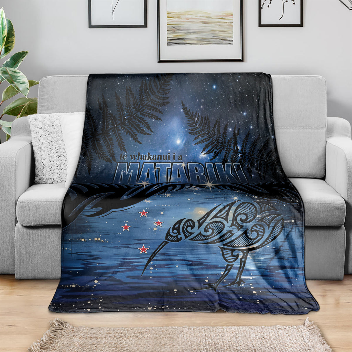 Matariki Kiwi Blanket Silver Fern LT01 - Polynesian Pride