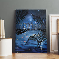 Matariki Kiwi Canvas Wall Art Silver Fern LT01 - Polynesian Pride