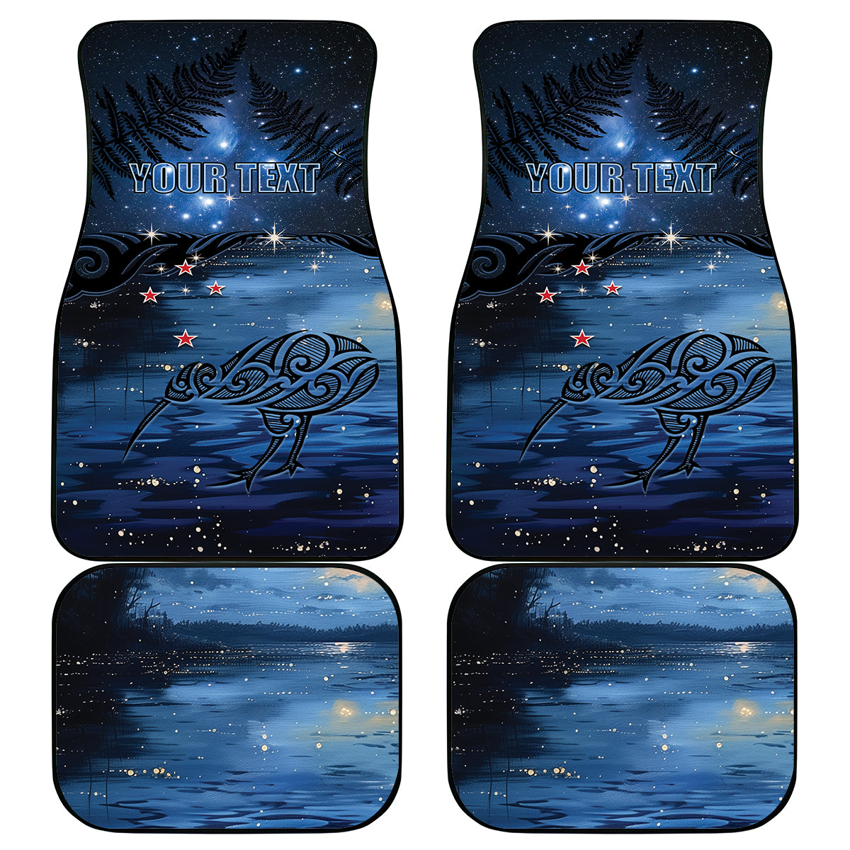 Matariki Kiwi Car Mats Silver Fern LT01 - Polynesian Pride