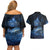 Personalised Matariki Kiwi Couples Matching Off Shoulder Short Dress and Hawaiian Shirt Silver Fern