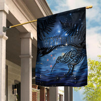Matariki Kiwi Garden Flag Silver Fern LT01 House Flag Black - Polynesian Pride