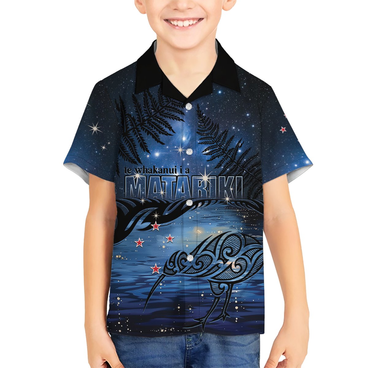 Personalised Matariki Kiwi Hawaiian Shirt Silver Fern LT01 - Polynesian Pride
