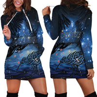 Personalised Matariki Kiwi Hoodie Dress Silver Fern