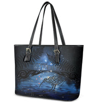Matariki Kiwi Leather Tote Bag Silver Fern LT01 - Polynesian Pride